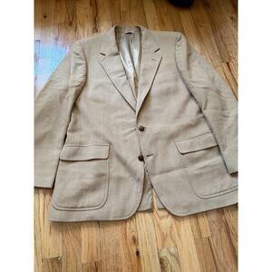 Bloomingdale's 100% Camel hair tan Blazer Sport Jacket 42R